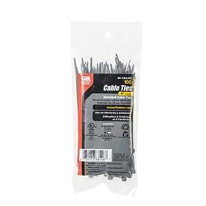 Gardner Bender 46-104UVB Cable Tie, 13/16 in Max Bundle Dia, Nylon, Black, 4 in L, 100/PK