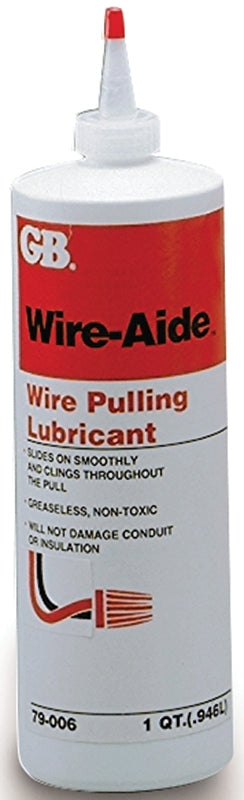 Gardner Bender Wire Aide 79-006N Series Wire Pulling Lubricant, Yellow, 1 qt Bottle, Gel