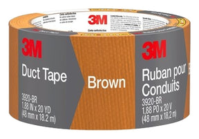3M 3920-BR Duct Tape, 20 yd L, 1.88 in W, Polyethylene Backing, Brown