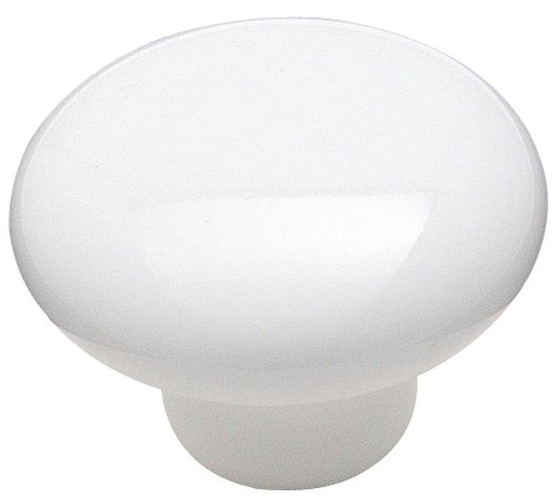 Amerock Allison Value Series 217WHT Cabinet Knob, 11/16 in Projection, Traditional, 1-1/2 in, Ceramic