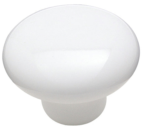 Amerock Allison Value Series 217WHT Cabinet Knob, 11/16 in Projection, Traditional, 1-1/2 in, Ceramic