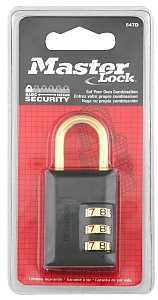 Master Lock 647D Padlock, Resettable Combination Key, 3/16 in Dia Shackle, 7/8 in H Shackle, Steel Shackle, Zinc Body