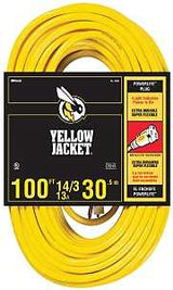 CCI 2888 Extension Cord, 14 AWG Cable, 100 ft L, 13 A, 125 V, Yellow