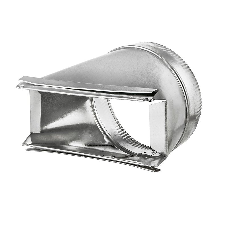 Lambro 120 Range Hood Transition, Round, 3-1/4 in W to 4 in Dia x 10 in L Dimensions, Aluminum