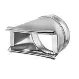 Lambro 120 Range Hood Transition, Round, 3-1/4 in W to 4 in Dia x 10 in L Dimensions, Aluminum