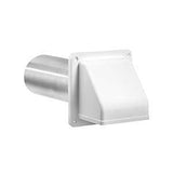 Lambro 222WS Hood Vent, 5-1/2 in W Hood, 5.69 in H Hood, 3 in Duct, Plastic Hood, White Hood
