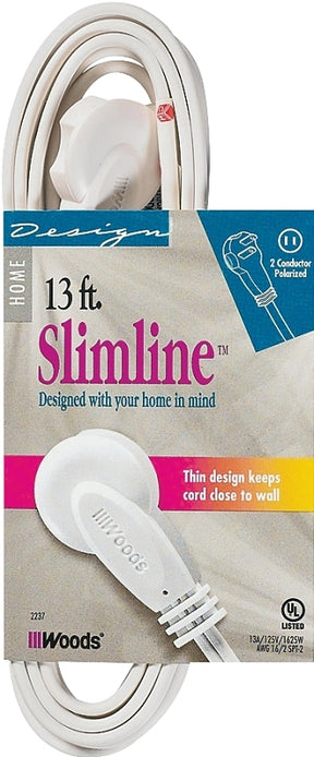 CCI 2237 Extension Cord, 16/2 AWG Cable, 13 ft L, 13 A, 125 V, White