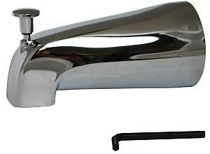 Plumb Pak PP825-38 Bathtub Spout, 16.93 in L, 4-3/8 in W, 8 in H, 3/4 in Connection, IPS, Zinc, Chrome Plated