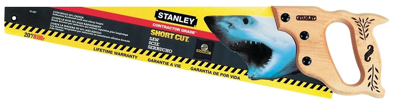 STANLEY 15-087 Handsaw, 20 in L Blade, 8 TPI, Wood Handle