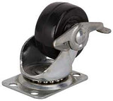 ProSource JC-H09 Swivel Caster, 2 in Dia Wheel, 7/8 in W Wheel, Rubber Wheel, Black, 125 lb, Steel Housing Material
