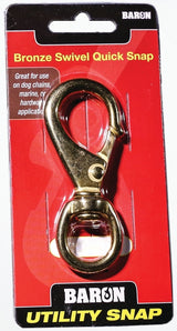 Baron C-251B-2 Quick Snap, 1/2 in Snap Opening, 3-3/4 in L Dimensions, 60 lb Working Load, Solid Bronze