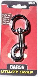 Baron C-225-1 Bolt Snap, 3/8 in Snap Opening, 110 lb Working Load, Zinc-Aluminum Alloy, Nickel