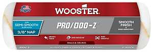 Wooster RR642-9 Roller Cover, White, 3/8 in Thick Nap, 9 in L, Woven Fabric Cover