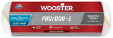 Wooster RR642-9 Roller Cover, White, 3/8 in Thick Nap, 9 in L, Woven Fabric Cover