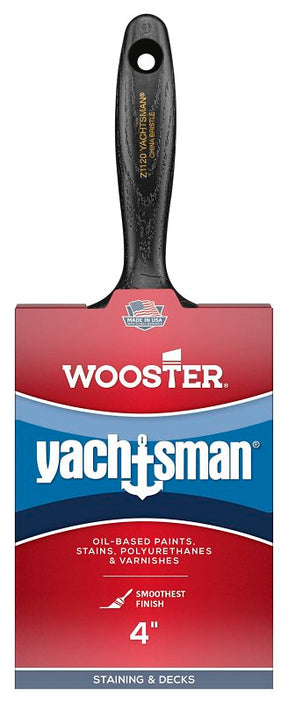 Wooster Yachtsman Z1120-4 Paint Brush, 4 in W, Flat Brush, 3-1/8 in L Bristle, Synthetic China Bristle