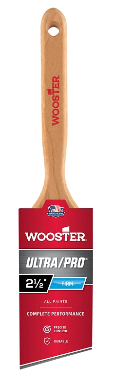 Wooster 4174-2-1/2 Paint Brush, Purple/Sable Brown, Maple Wood Handle, 2-1/2 in W, Angle Sash Brush, Sash Handle