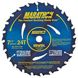 Irwin Marathon 14130 Circular Saw Blade, 7-1/4 in Dia, 5/8 in Arbor, 24-Teeth, Carbide Cutting Edge