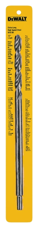 DEWALT DW1608 Drill Bit, 5/16 in Dia, 12 in OAL, Spiral Flute, 5/16 in Dia Shank, Round Shank