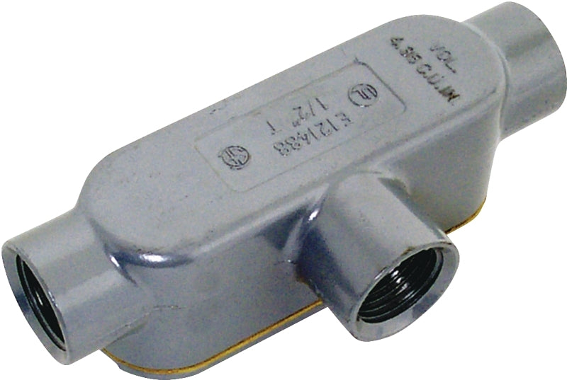 Halex 58805 Conduit Body, 1/2 in Hub, 4-53/64 in OAL, Threaded, Aluminum