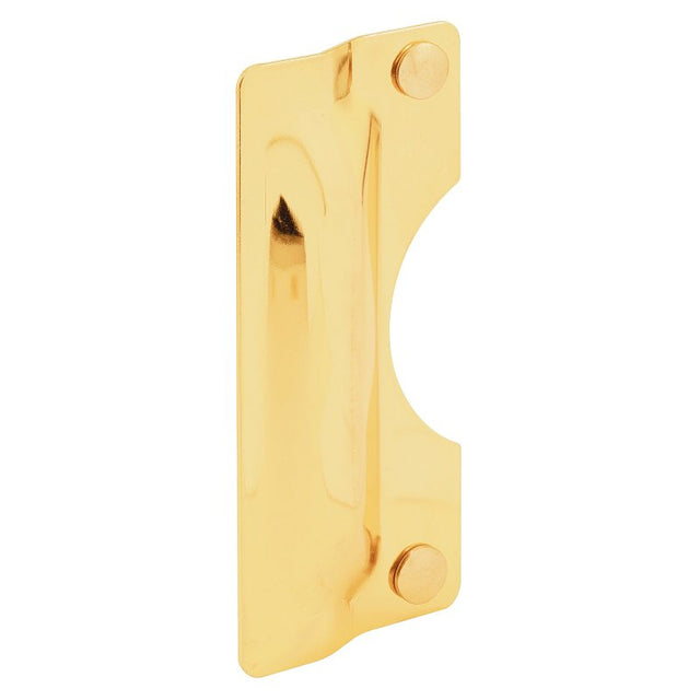Defender Security U 9502 Entry Door Latch Shield, 7 in L, 3 in W, Steel, Brass