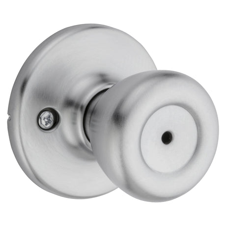 Kwikset 300T 26DRCLRCSBX Privacy Lockset, Satin Chrome, ADA Compliant, 1-7/8 in Dia Knob