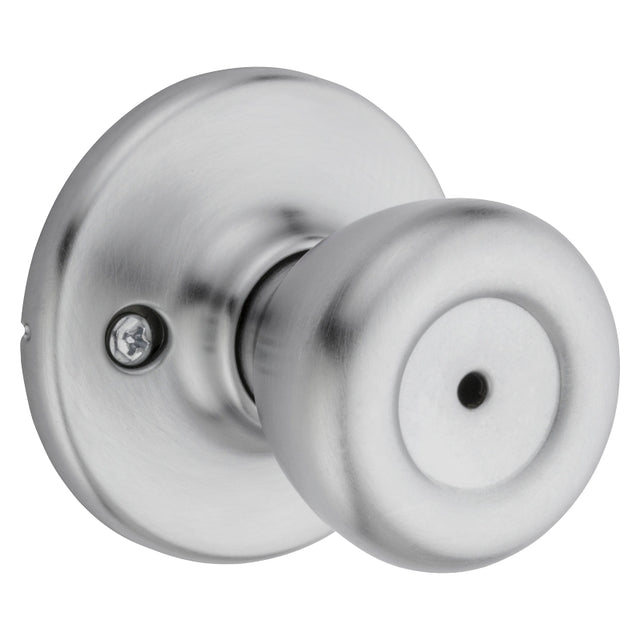 Kwikset 300T 26DRCLRCSBX Privacy Lockset, Satin Chrome, ADA Compliant, 1-7/8 in Dia Knob
