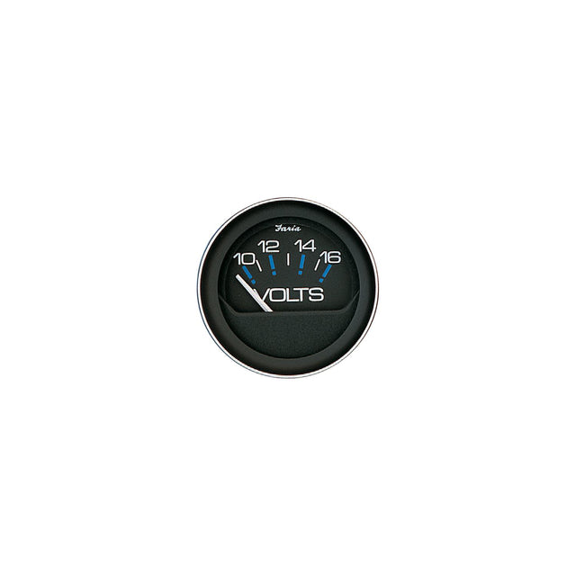 Faria Coral Black 2″ Voltmeter Gauge (10-16 VDC)