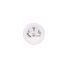 Faria Dress White 2″ Oil Pressure Gauge 80 PSI