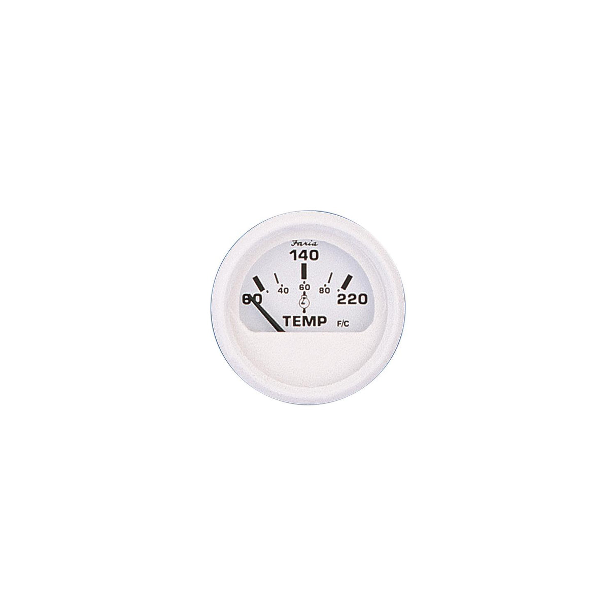 Faria Dress White 2″ Cylinder Head Temperature Gauge With Sender (60-220F)