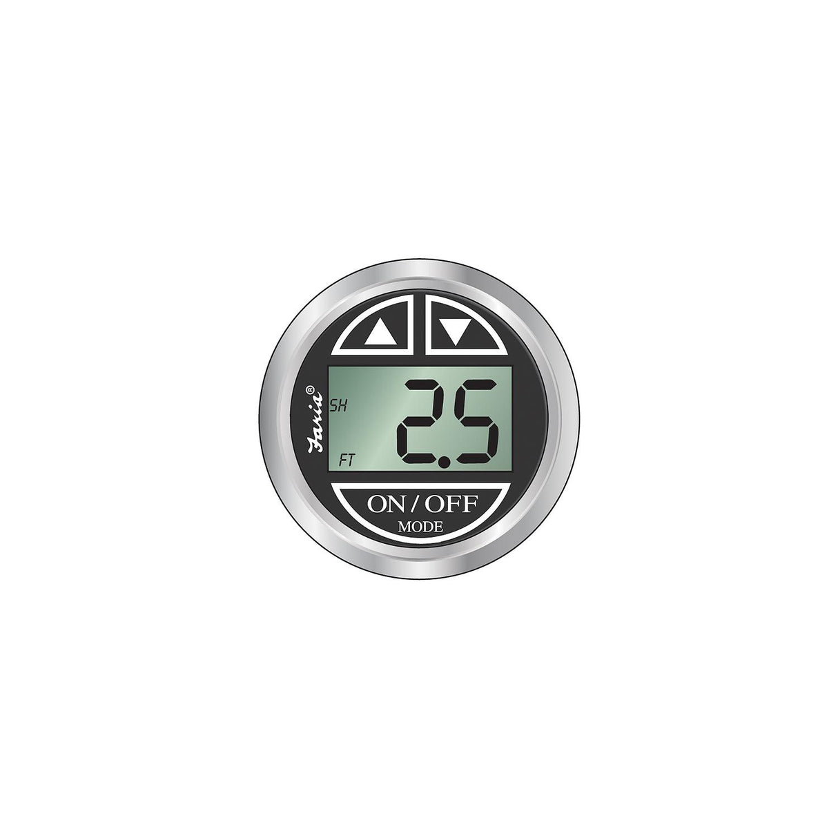 Faria Digital Depth Sounder, Chesapeake SS Black w/In-Hull Transducer