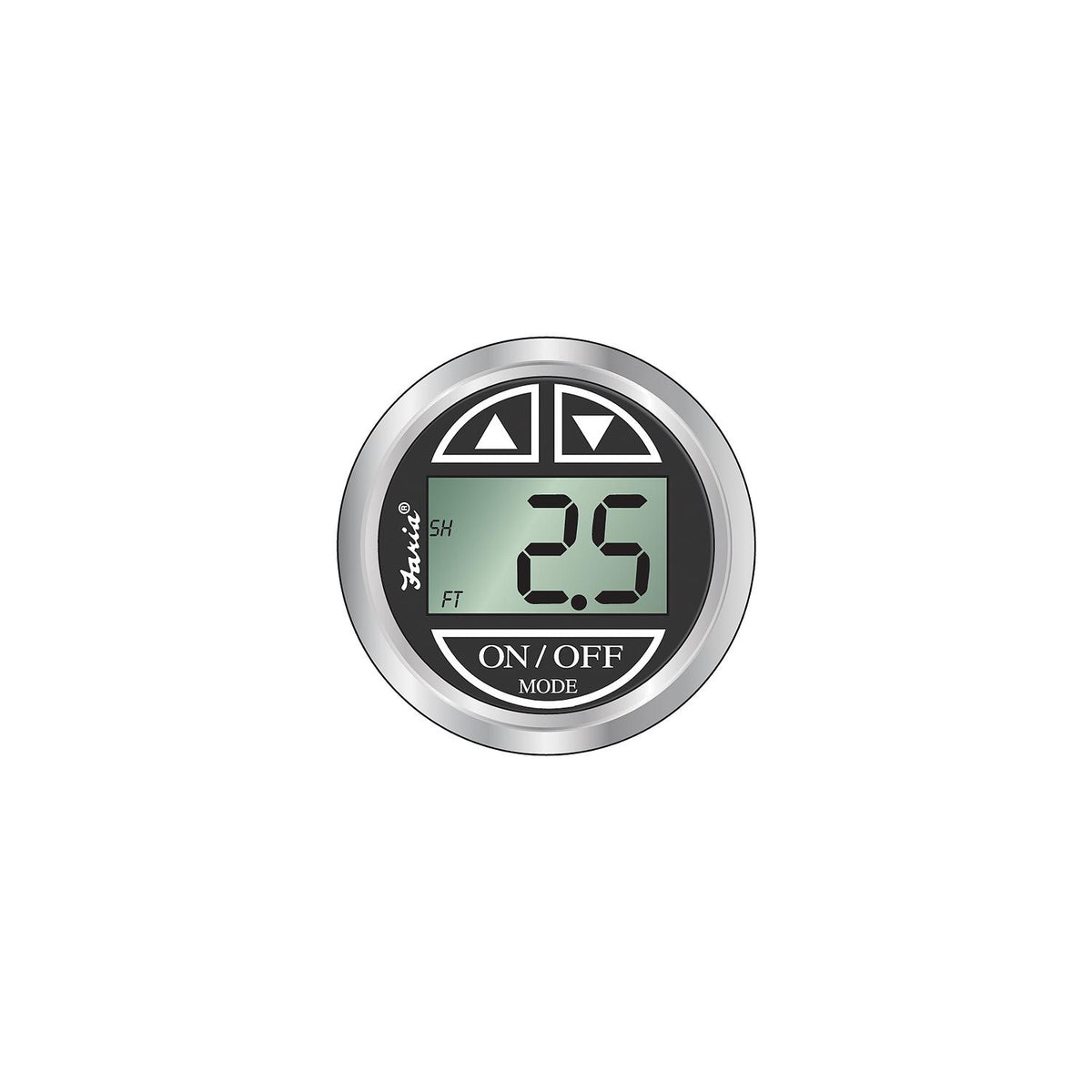 Faria Digital Depth Sounder, Chesapeake SS Black w/In-Hull Transducer