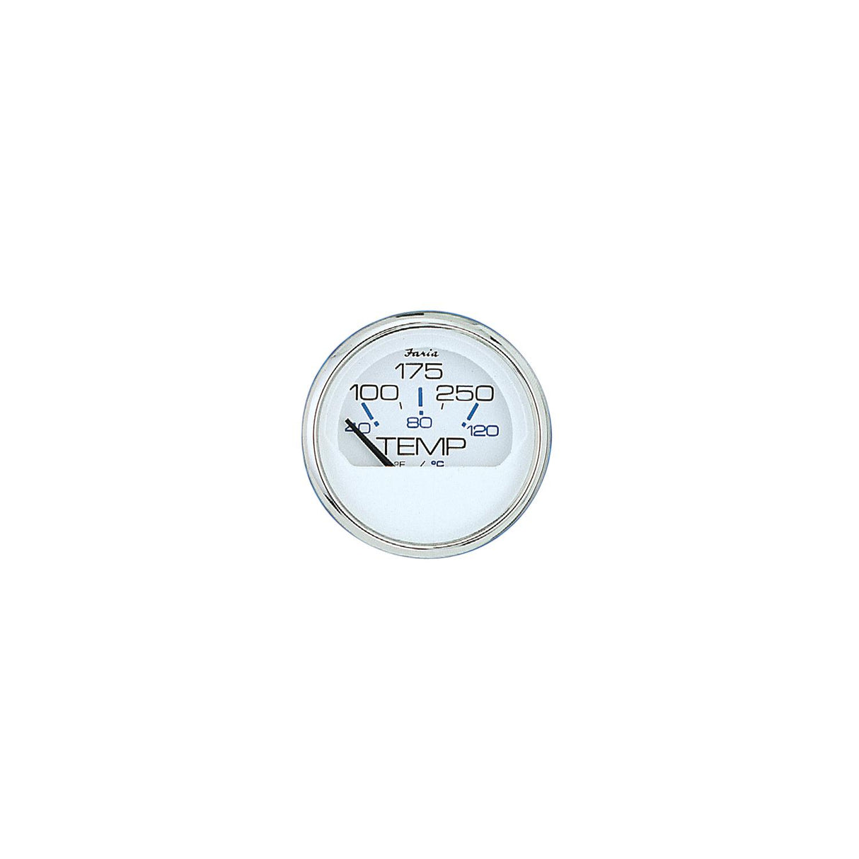 Faria Chesapeake SS White 2″ Gauge - Water Temperature Gauge (100-250F)