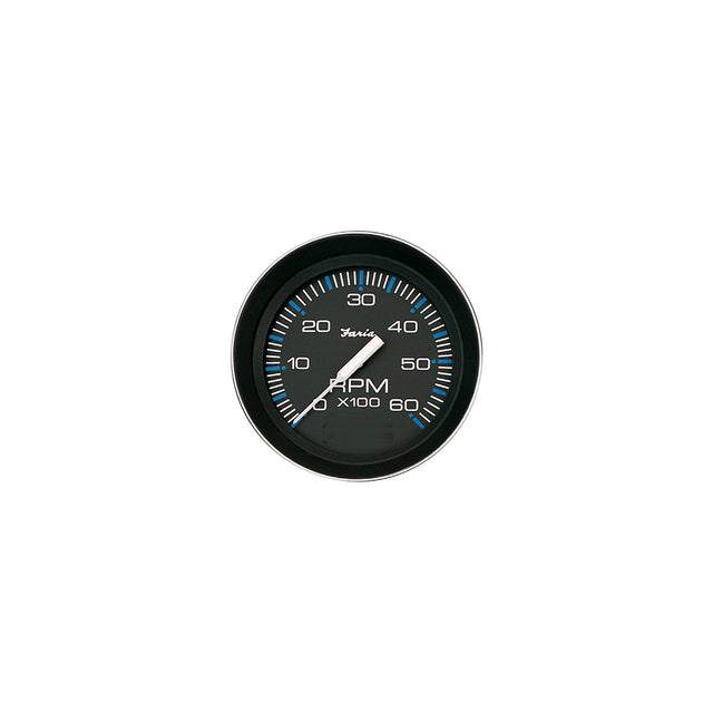 Faria Coral Black 4″ Gauge - 6000 RPM Tachometer (Gas) (Inboard & IO)