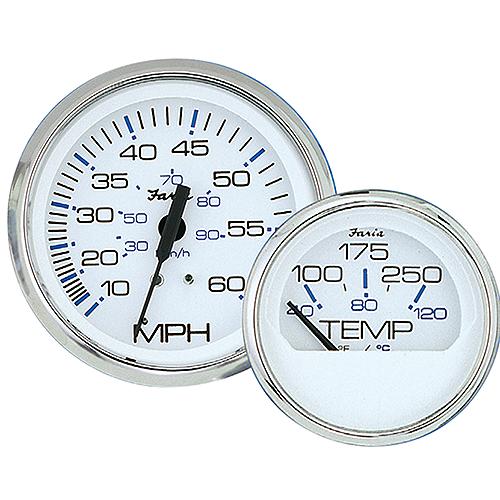 Faria Chesapeake SS White 4″ Gauge - Tach/Hourmeter, 4000 RPM Diesel
