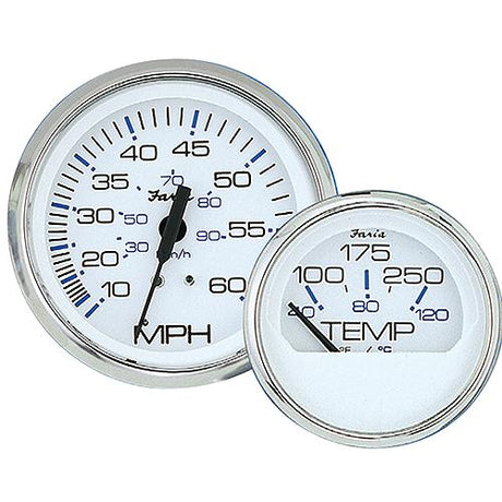 Faria Chesapeake SS White 4″ Gauge - Tach/Hourmeter, 4000 RPM Diesel