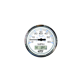 Faria 33826 Chesapeake SS White 4″ Gauge - 60 MPH GPS Speedometer With LCD, Compass