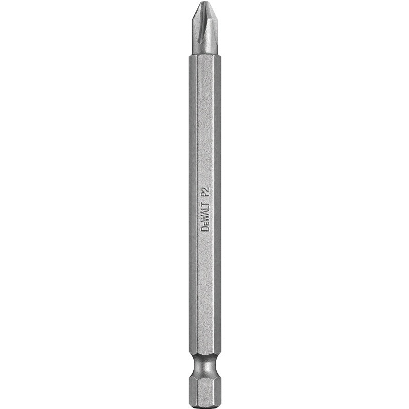 DEWALT DW2032 Power Bit, #2 Drive, Phillips Drive, 1/4 in Shank, Hex Shank, 3-1/2 in L, Steel