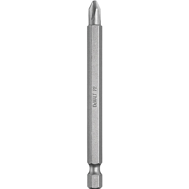 DEWALT DW2032 Power Bit, #2 Drive, Phillips Drive, 1/4 in Shank, Hex Shank, 3-1/2 in L, Steel