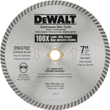 DEWALT DW4702 Circular Blade, 7 in Dia, 5/8 in Arbor, Diamond Cutting Edge, Continuous Rim