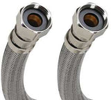 Fluidmaster B1H24 High-Flexible Water Heater Connector, 3/4 in, FIP, Stainless Steel, Nickel, 24 in L