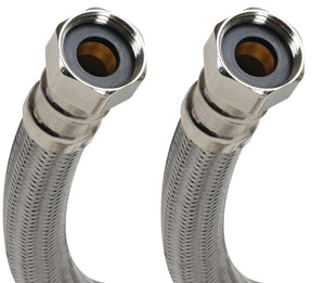 Fluidmaster B1H24 High-Flexible Water Heater Connector, 3/4 in, FIP, Stainless Steel, Nickel, 24 in L