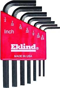 Eklind 10107 Hex Key Set, Includes: 5/64 to 1/4 in Keys, 7-Piece, Black