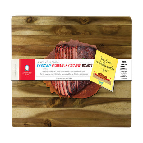 Architec Gripperwood 19 in. L X 13 in. W X 1.5 in. Acacia Wood Concave Carving Board, Pack of 3