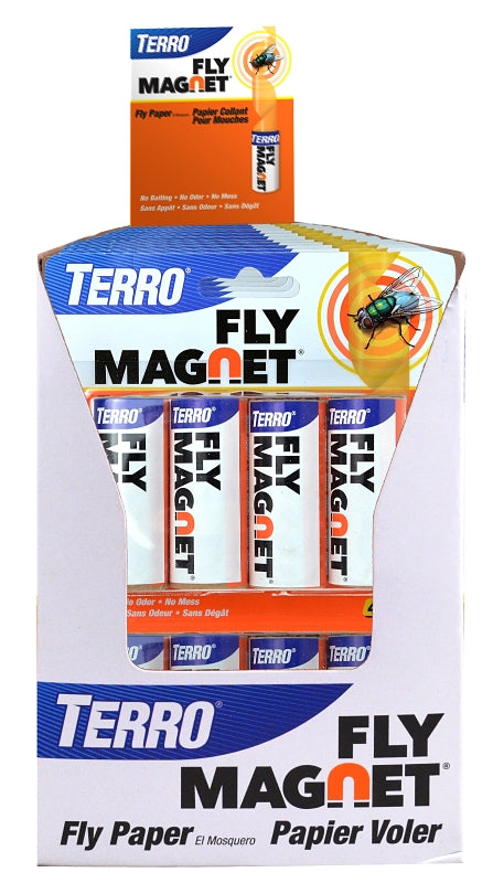 Terro Fly Magnet T510 Sticky Fly Paper Trap, Solid, Pack, Pack of 24