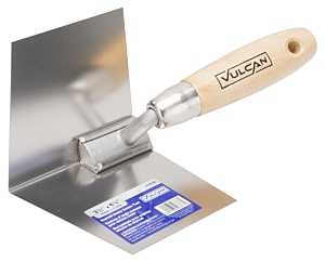 Vulcan 164603L Trowel, 3-1/2 in W Blade, 4-1/4 in L Blade, Comfort Grip Handle, Hardwood Handle, 3-1/2 in Blade Radius