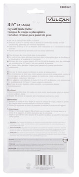 Vulcan 152503L Circle Cutter, Steel, Aluminum