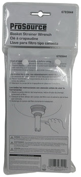 ProSource PMB-501-3L Basket Strainer Wrench, 1-1/4 in Head, 4 in L, Steel, Zinc Plated