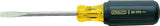 STANLEY 66-090 Screwdriver, 1/4 in Drive, Slotted Drive, 8-1/2 in OAL, 4 in L Shank, Vinyl Grip Handle