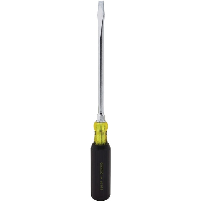 STANLEY 66-092 Screwdriver, 3/8 in Drive, Slotted Drive, 13-5/8 in OAL, 8 in L Shank, Vinyl Grip Handle