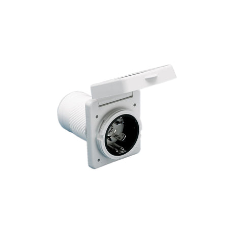 Park Power 6353ELRV Power Inlet, 50A White w/SS Trim